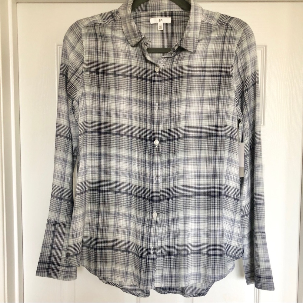 Nordstrom BP. Plaid Print Long Cuff Shirt